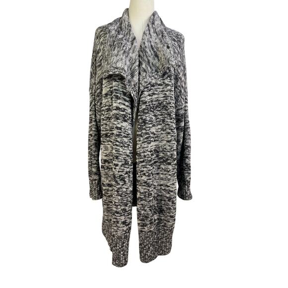 Eileen Fisher Drape Front Long Cardigan Organic Cotton Baby Alpaca Knit - Picture 1 of 7